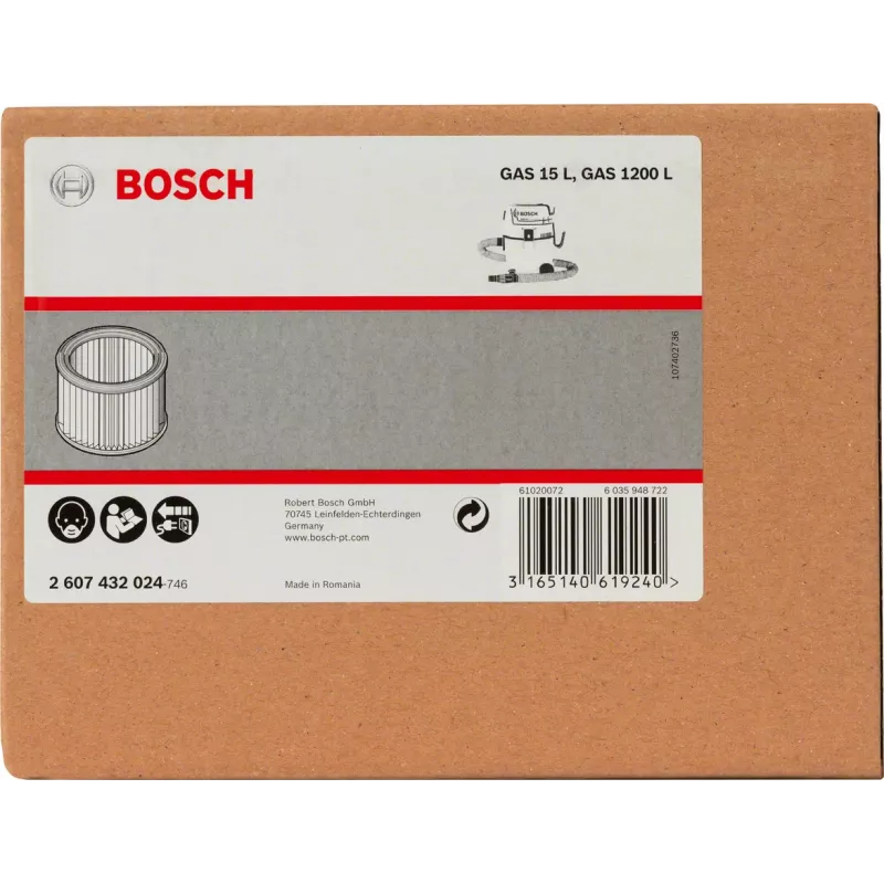 Bosch 2 607 432 024 vaakumitarvik/varuosa Filtri trummelvaakum