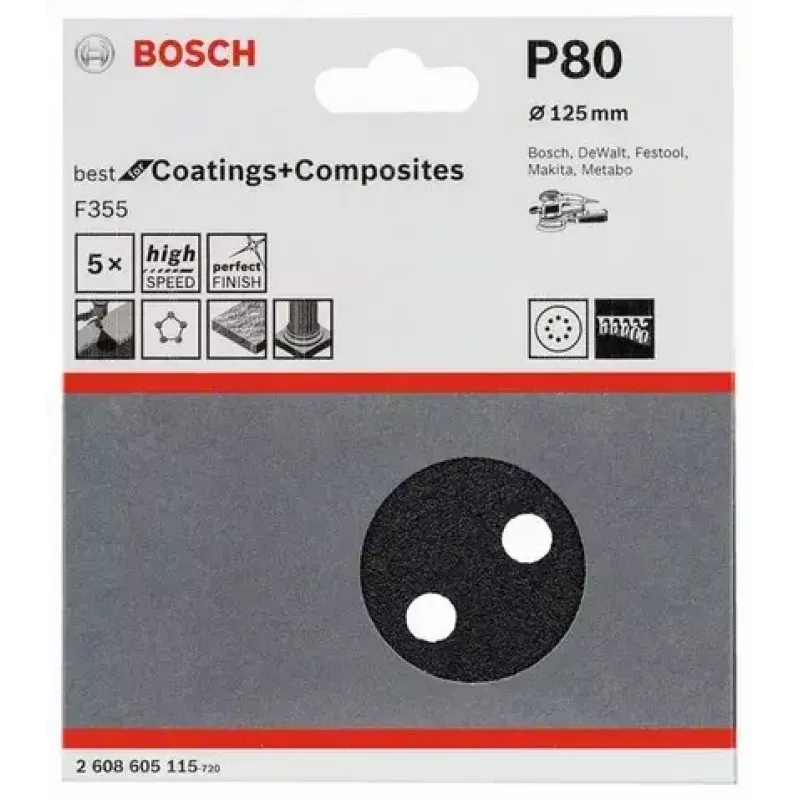 Lihvimisleht Bosch F355 5 tk 2608605115