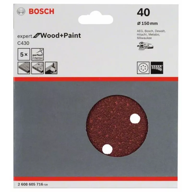 Bosch 2 608 605 716 käsilihvimistarvik Lihvpaber P40 5 tk