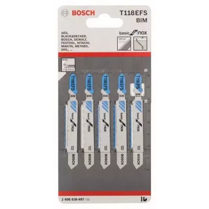 Bosch 2 608 636 497 pusle/saagimis-/tikksaeleht Pusleleht Bimetal 5 tk