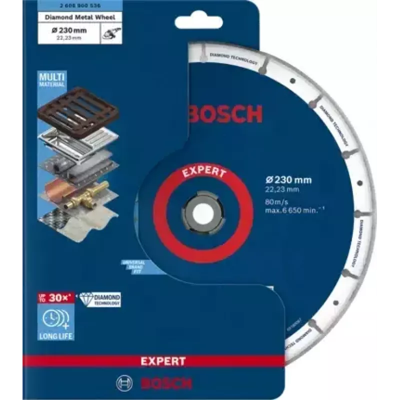 Bosch 2 608 900 536 pöörleva tööriista lihvimis-/lihvimistarvik Malm, Metall, Plast, Roostevaba teras, Teras Lõikeketas