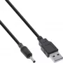 InLine USB DC toiteadapteri kaabel, USB A-pistik pistik DC 3,5x1,35 mm pistikusse, 1 m