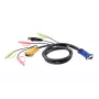 ATEN USB KVM-kaabel 3m, 3 m, VGA, must, HD-15, USB A, 2 x 3,5mm, HDB-15, 2 x 3,5mm, isane