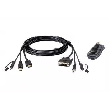 ATEN HDMI-DVI-D USB USB KVM-kaabel heliga; 1,8M USB HDMI-DVI-D turvaline KVM