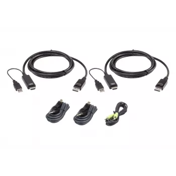 KVM-kaablikomplekt ATEN 1,8M USB kahe ekraaniga turvaline USB-klaviatuur ja -hiir