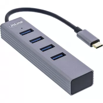 InLine USB-C 3.2 Multi Hub (4x USB-A 5Gb/s), OTG, alumiiniumkorpus