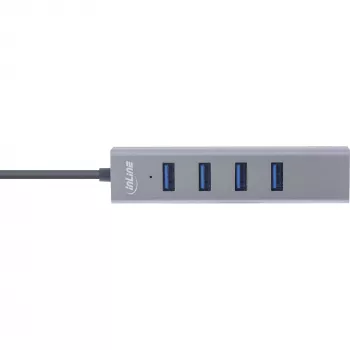 InLine USB-C 3.2 Multi Hub (4x USB-A 5Gb/s), OTG, alumiiniumkorpus