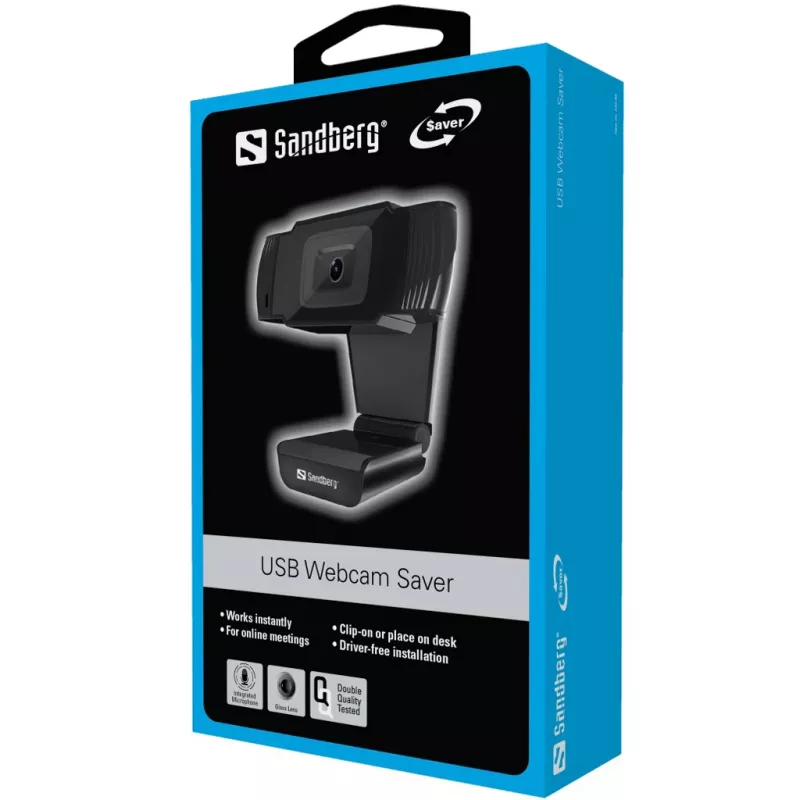 Sandberg USB-veebikaamera 480P Saver, 0,3 MP, 640 × 480 pikslit, 30 kaadrit/s, 640×480@30 kaadrit/s, 480p, Auto