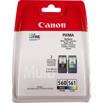 Canon PG-560 must ja CL-561 värviline tindikassettide mitmikpakend