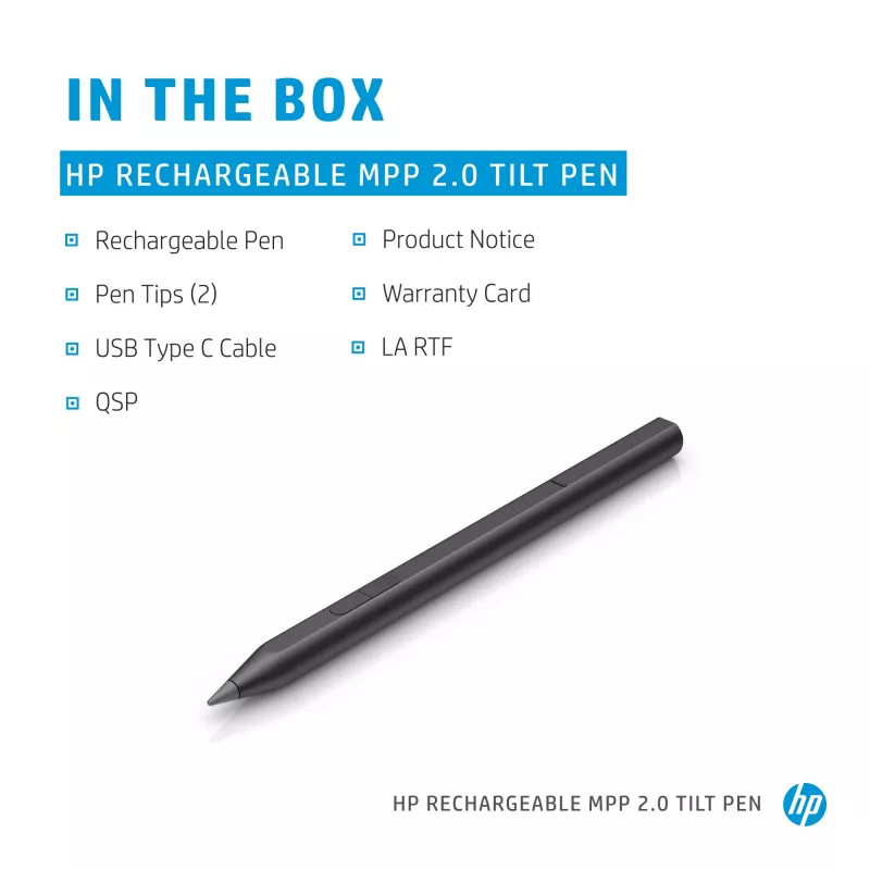 HP laetav MPP 2.0 kallutatav pliiats (must), Sülearvuti, HP, Must, 1 kuu(d), Hiina, Kodu