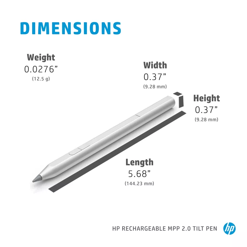 HP laetav MPP 2.0 kallutatav pliiats (must), Sülearvuti, HP, Must, 1 kuu(d), Hiina, Kodu