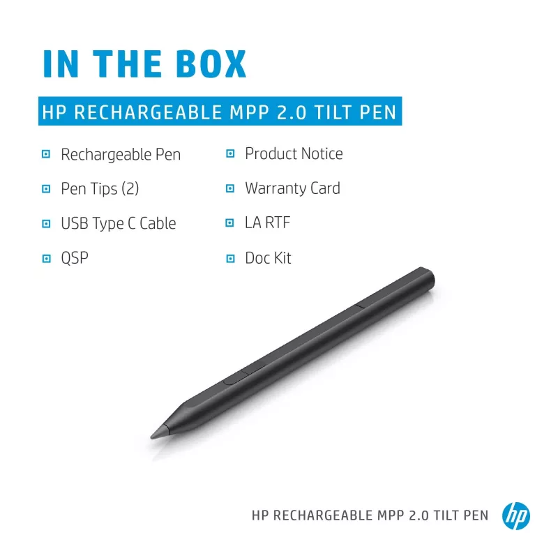 HP laetav MPP 2.0 kallutatav pliiats (must), Sülearvuti, HP, Must, 1 kuu(d), Hiina, Kodu