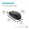 HP 235 õhuke Wireless hiir, mõlemakäeline, optiline, RF-juhtmeta, 1600 DPI, must