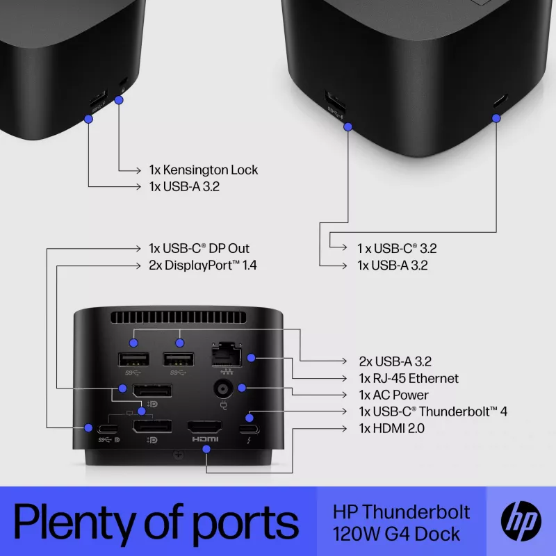 HP Thunderbolt Dock 120W G4 juhtmega dokkimisjaam, must