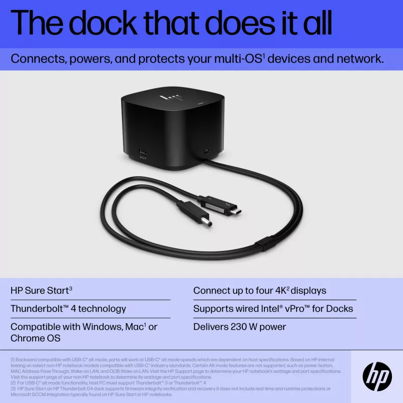 Dokkimisjaam HP Thunderbolt Dock 280W G4 juhtmega Thunderbolt 4 must