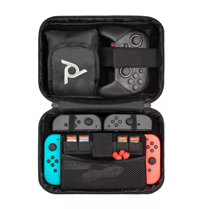 PDP Commuter Case - Elite Edition, ümbriskott, Nintendo, must, hall, Nintendo Switch, Nintendo Switch Lite, Nintendo Switch OLED, kukkumiskindel, kriimustuskindel, tõmblukk