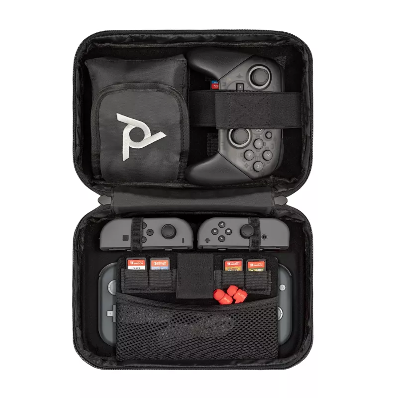 PDP Commuter Case - Elite Edition, ümbriskott, Nintendo, must, hall, Nintendo Switch, Nintendo Switch Lite, Nintendo Switch OLED, kukkumiskindel, kriimustuskindel, tõmblukk