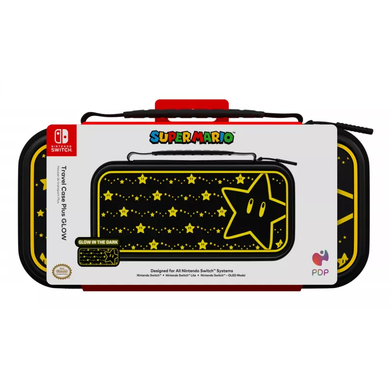 PDP Travel Case Plus GLOW: Super Star, Nintendo Switchile, Nintendo Switch Lite'ile, Nintendo Switch - OLED mudelile