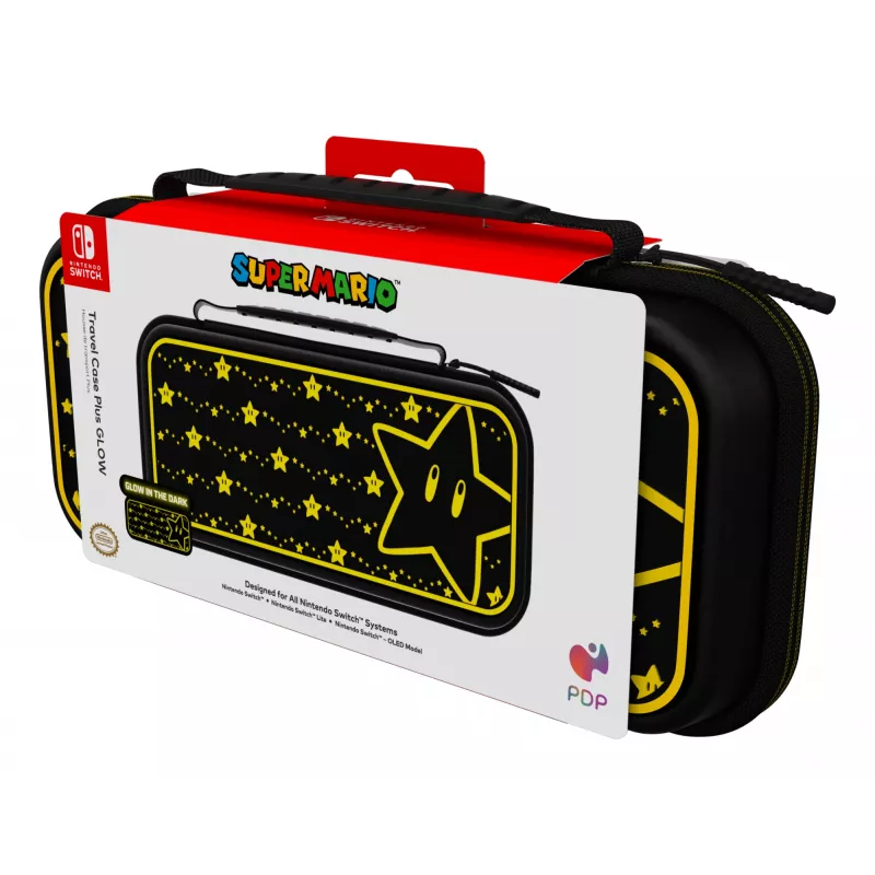 PDP Travel Case Plus GLOW: Super Star, Nintendo Switchile, Nintendo Switch Lite'ile, Nintendo Switch - OLED mudelile