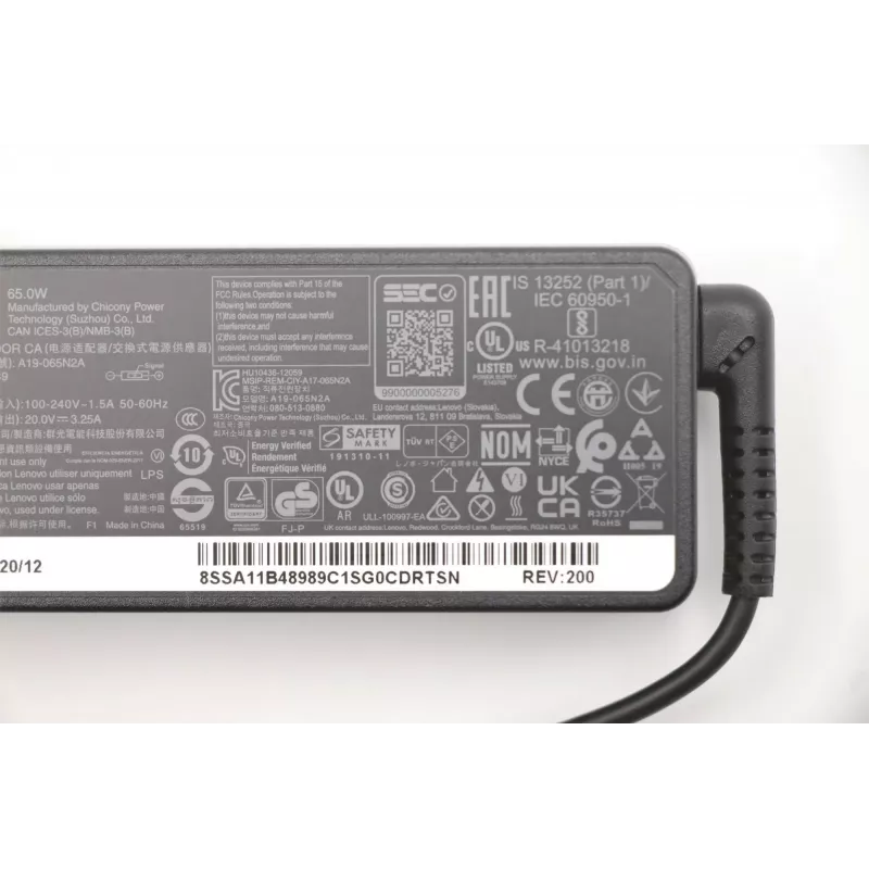 Lenovo 5A10V03250 toiteadapter/inverter Siseruumides 65 W Must