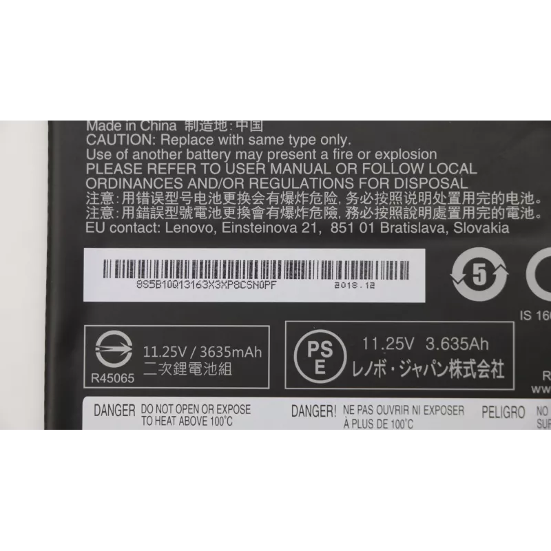 Sülearvuti aku Lenovo 5B10Q13163 11,1V 2200mAh asendusaku