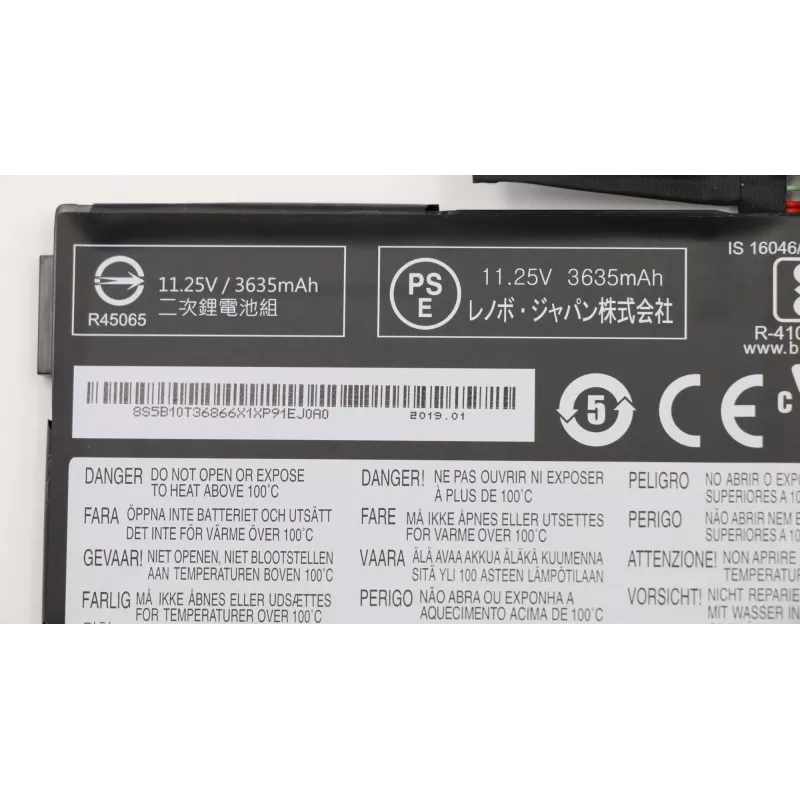 Aku Lenovo 5B10T36866 11,25V 42Wh 3-elemendiline asendus ühilduvatele Lenovo sülearvutitele