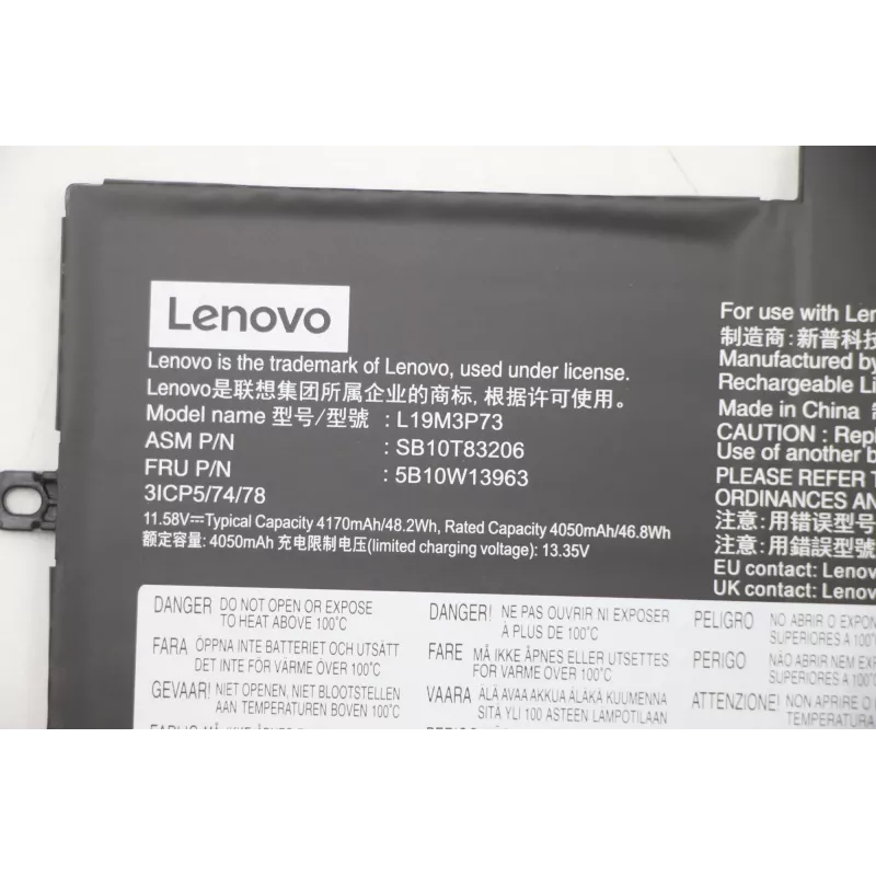 Sisemine aku Lenovo 5B10W13963 48,2 Wh Li-Ion ühilduvatele Lenovo sülearvutitele