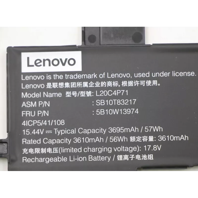 Sülearvuti aku Lenovo 57Wh mudel 5B10W13974 ühilduvatele Lenovo sülearvutitele