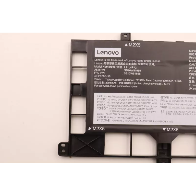 Sisemine sülearvuti aku Lenovo 5B10W51868 4-elemendiline 52,5Wh ühilduvatele Lenovo sülearvutitele