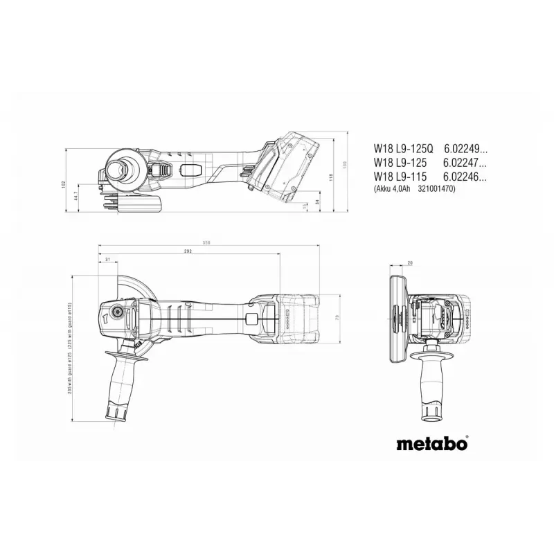 Nurklihvija Metabo W 18 L 9-125