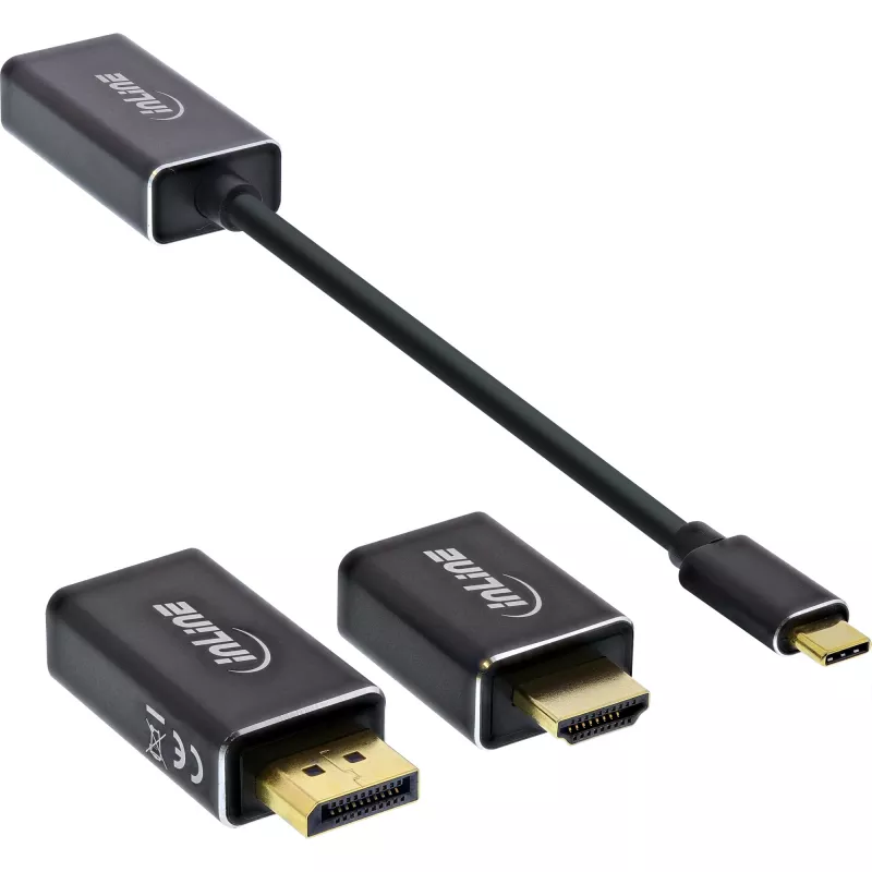 InLine USB-ekraanikonverteri komplekt 6-ühes, 4K/60Hz, must