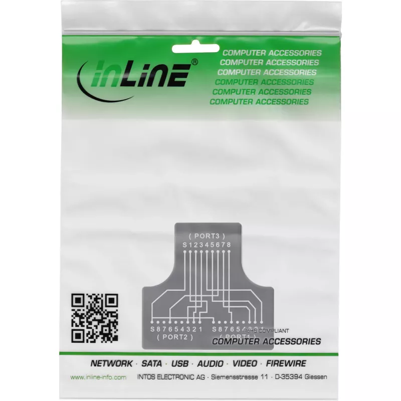 InLine Cat.5e STP T-adapter RJ45 pistikupesa 2x RJ45 pistikupesale must