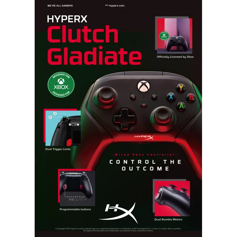 Mängupult HyperX 6L366AA Must USB Juhtmega PC-le Xbox One Series S X