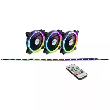 Fan Inter-Tech RS-04 RGB Arvutikorpuse ventilaator 12 cm Must