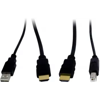 INTER-TECH KT-150H KVM-liideseadapter RJ-45 (host) HDMI-väljundile, juhtmega, max 1980×1080, metallist, must