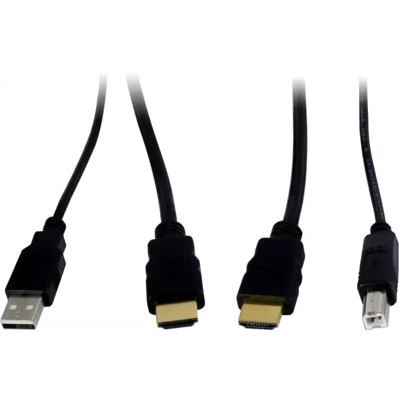 INTER-TECH KT-150H KVM-liideseadapter RJ-45 (host) HDMI-väljundile, juhtmega, max 1980×1080, metallist, must