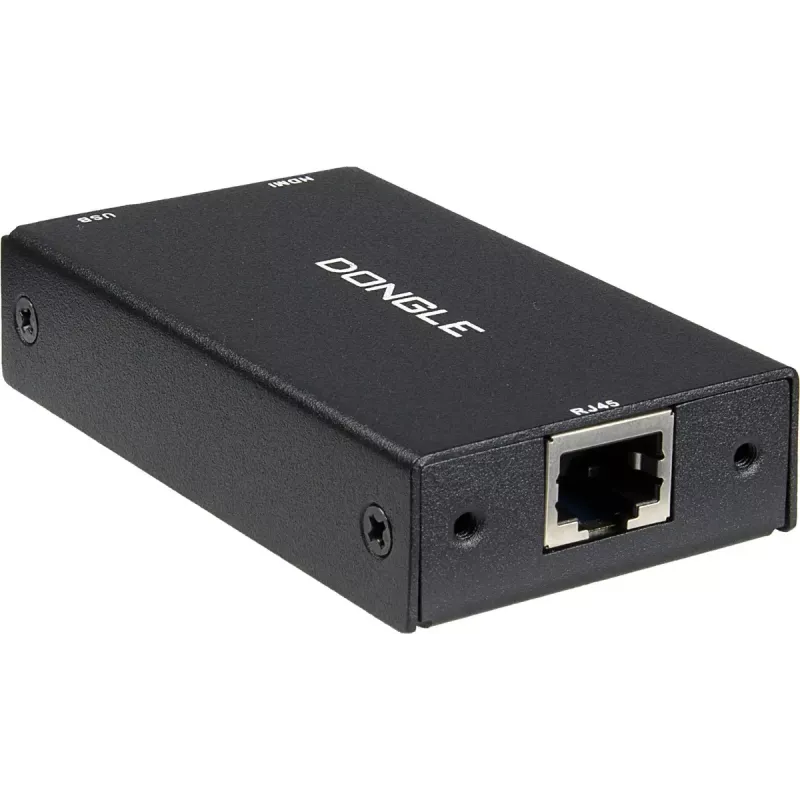 INTER-TECH KT-150H KVM-liideseadapter RJ-45 (host) HDMI-väljundile, juhtmega, max 1980×1080, metallist, must