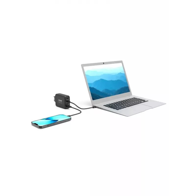 Mobiilseadme laadija Port Designs 900107-EU AC Kiirlaadimine Siseruumides Must