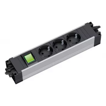 Pistikupesa riba Bachmann STEP ALU 3x pistikupesa, 1x lüliti, alumiiniumkorpus, 230V 16A, IP20