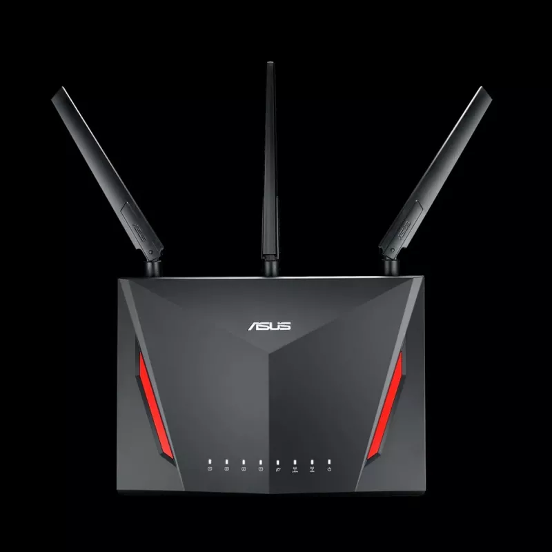 Lauapealne traadita ruuter ASUS RT-AC2900, kaheribaline 2,4/5 GHz, Wi‑Fi 5 (802.11ac), 2917 Mbit/s, Gigabit Ethernet, 4 LAN-porti, USB, 4 antenni