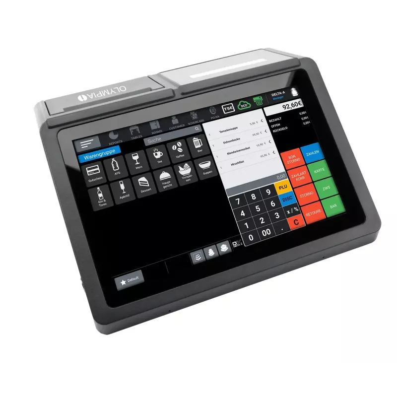 Kassaaparaat Olympia T110 otsetrüki termoprinter, 100000 PLU-d, LED-ekraan (10,1 tolli)