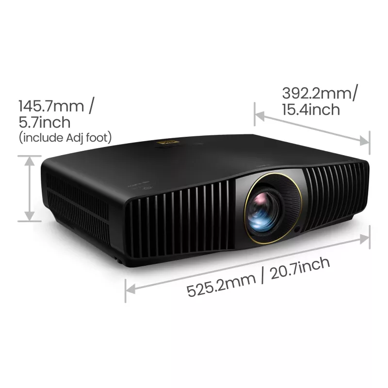 BenQ W5850 Standard heiteprojektor 2600 ANSI luumenit DLP UHD 4K (3840x2160) 3D Must