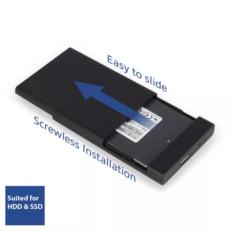 HDD/SSD-korpus ACT 2,5-tolline SATA kõvakettakorpus kruvivaba USB 3.2 Gen1