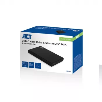 HDD/SSD korpus ACT AC1225 2,5-tolline SATA USB-C 3.2 Gen2 Must