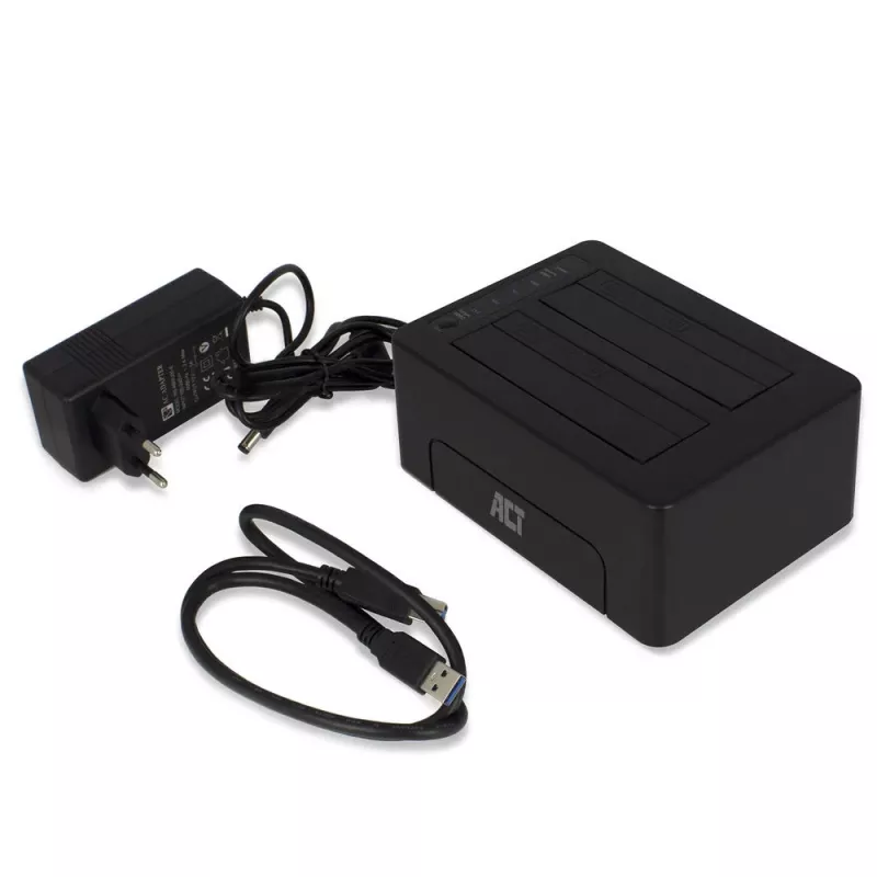 ACT 2,5-tolline ja 3,5-tolline SATA kahe HDD/SSD dokkimisjaam, USB 3.2 Gen1