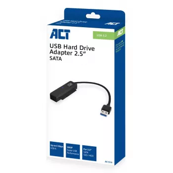 ACT USB-adapterkaabel 2,5-tollise SATA HDD/SSD jaoks AC1510 0,15 m must