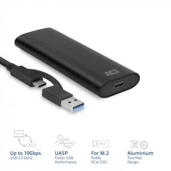 SSD korpus ACT AC1615 USB-C M.2 NVMe PCIe 10 Gbit/s Must
