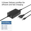 ACT USB-C sülearvuti laadija Power Delivery profiilidega 65 W, sülearvuti, siseruumides, 100–240 V, 50/60 Hz, 65 W, 5–20 V