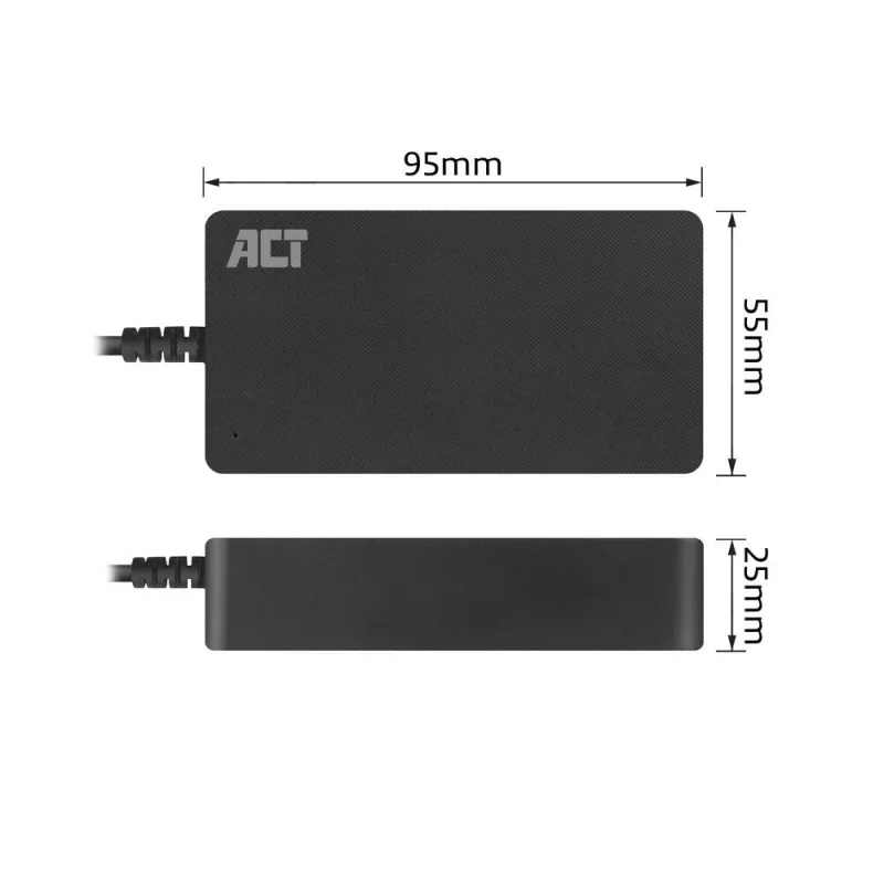 ACT USB-C sülearvuti laadija Power Delivery profiilidega 65 W, sülearvuti, siseruumides, 100–240 V, 50/60 Hz, 65 W, 5–20 V