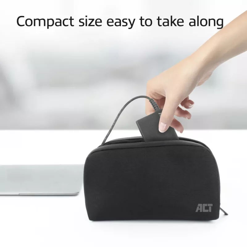 ACT USB-C sülearvuti laadija Power Delivery profiilidega 65 W, sülearvuti, siseruumides, 100–240 V, 50/60 Hz, 65 W, 5–20 V